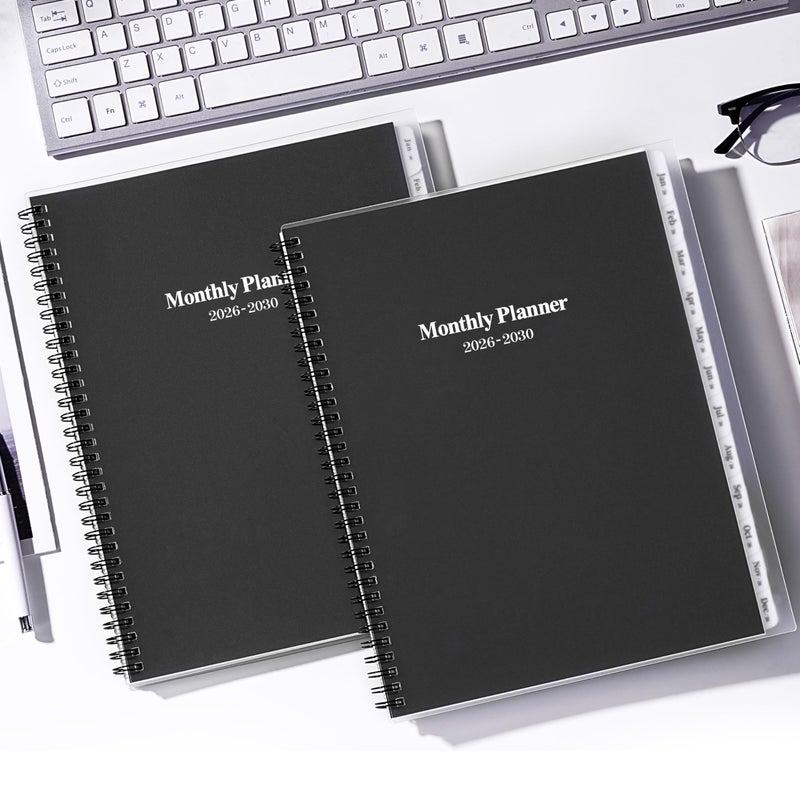 MaaIbok 2026-2030 Monthly Planner/Calendar - Jan 2026 - Dec 2030, 5 Year Monthly Planner with Tabs & Celebrity Quotes, 9"" x 11"", Famous Quotes, Two-Side Pocket, Suitable for Long-Term Planning, Black - Image 2